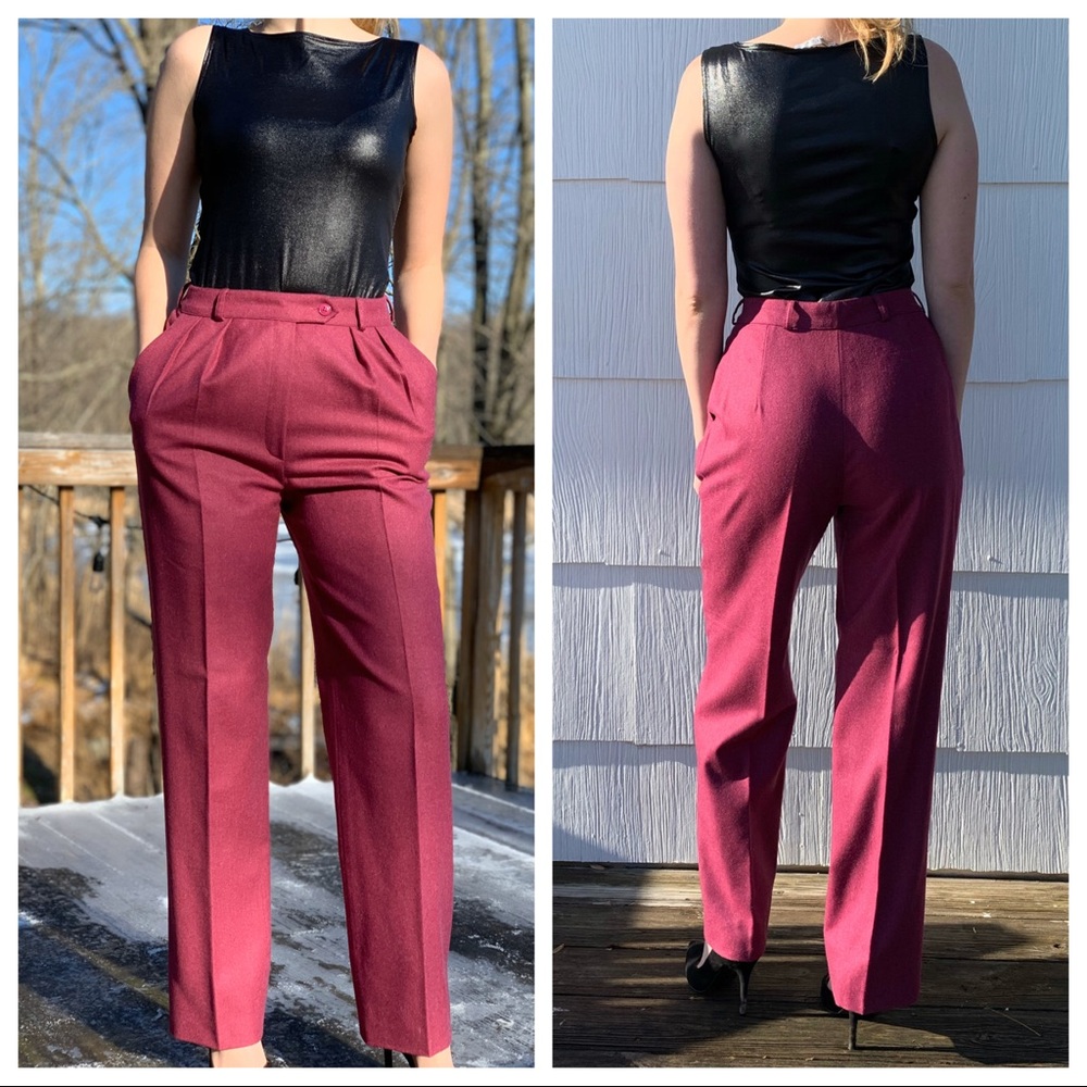 GEORGE MASKET Wool Trousers | Vintage | Magenta